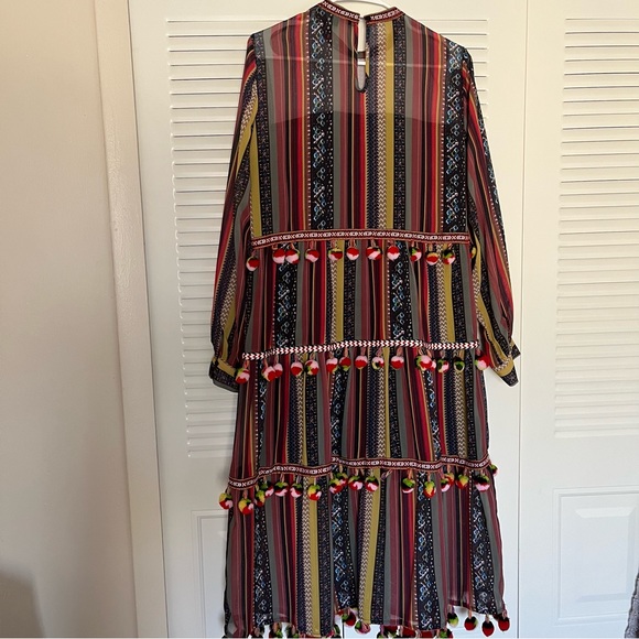 Colorful Layered Pom Pom Dress - Picture 2 of 9